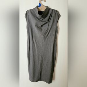 Max Mara Grey Cowl Neck Sheath Dress With Cap Sleeve 🌷